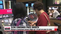 Korea's consumer prices grow 1.6 pct on-year in July