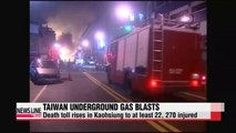 Fiery underground gas explosions in Taiwan kills at least 22