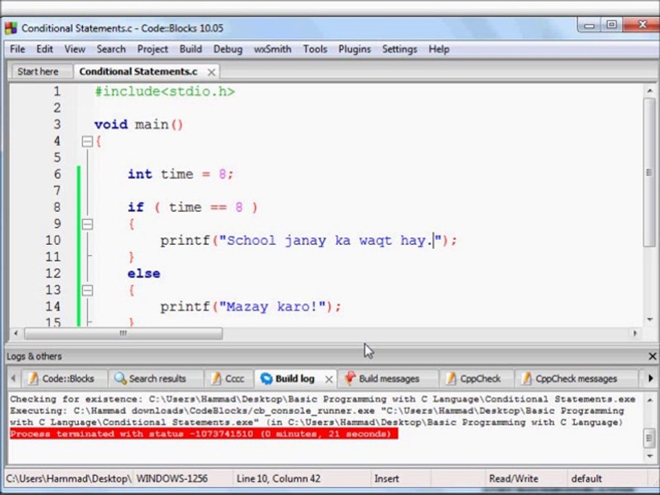 22 if else Statements - Basic Programming in C (Urdu)