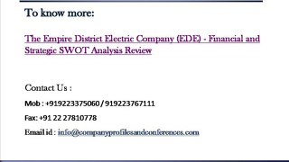 The Empire District Electric Company (EDE) - Financial and Strat