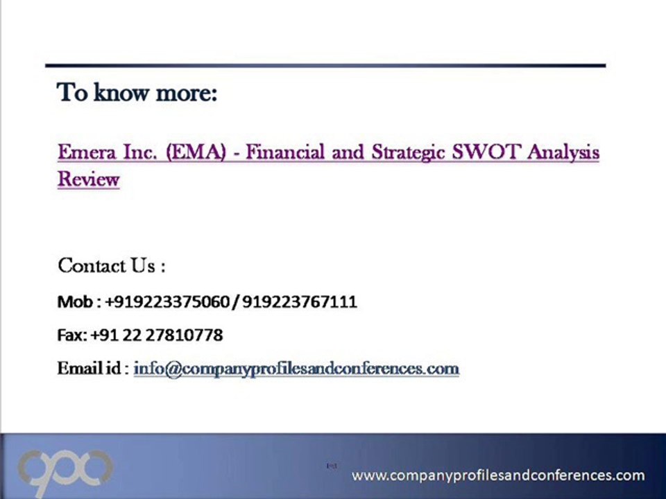 Emera Inc. (EMA) - Financial and Strategic SWOT Analysis Review