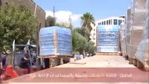 Hebron: a convoy of trucks loaded with aid for Gaza Relief