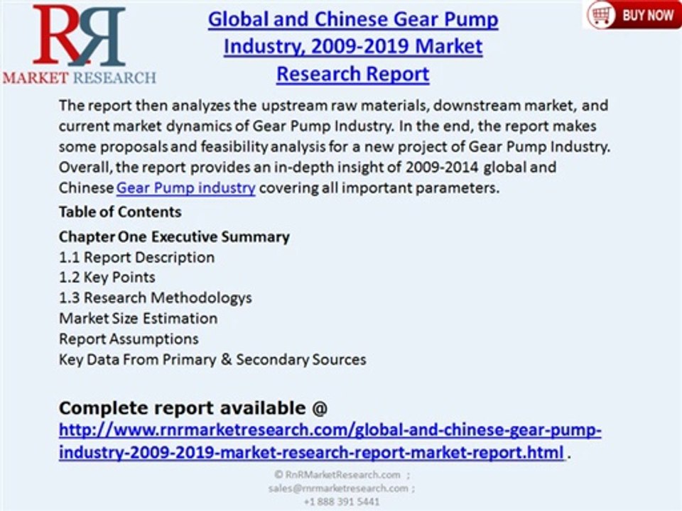 Global and Chinese Gear Pump Industry 2019  Research Report