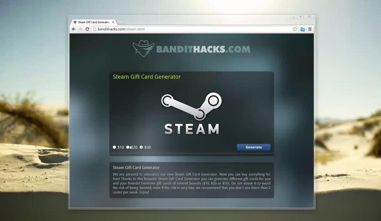 Gratis Libre Steam Wallet Hack Carte Cadeau Generateur Gratuit