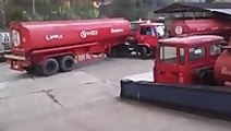 Fuel Truck Makes Insanely Sharp U Turn