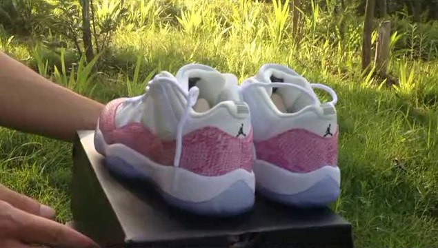 Air Jordan XI Low GS – White – Pink – Snakeskin *tradingspring.net*