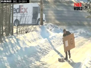 Fedex Guy Kick Package - Fails World