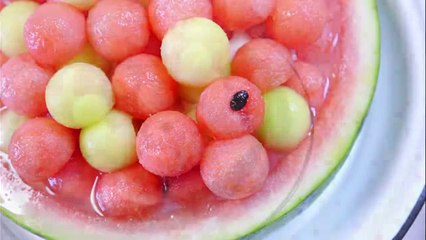 Watermelon & melon balls cake