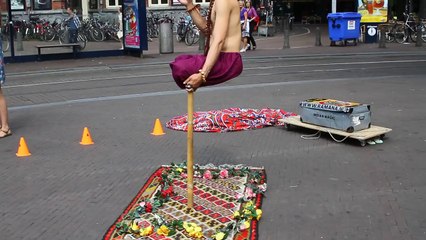 Magician Ramana Impossible Balance (Indian Magic) in Leidseplein Amsterdam