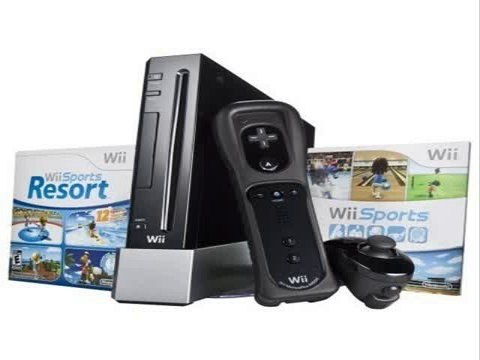 Nintendo Wii Console Black with Wii Sports and Wii Sports Resort