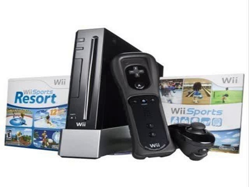 Nintendo Wii Console Black with Wii Sports and Wii Sports Resort