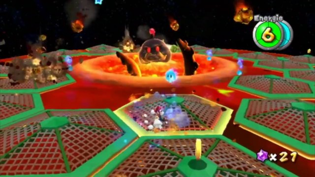 Super Mario Galaxy - Usine de créatures - Étoile : Poulpoboss sur la planète de lave