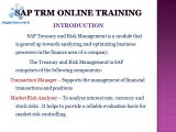 sap treasury and risk management(TRM)online training