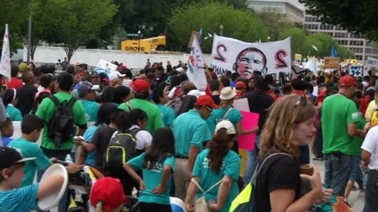 "Whose streets? Our streets!" chant pro-immigration advocates in D.C.