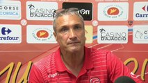 Conférence de presse GFC Ajaccio - Valenciennes FC (2-0) : Thierry LAUREY (GFCA) - Bernard  CASONI (VAFC) - 2014/2015