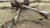 Destroyed Ukrainian Army Artillery by Pro Russians 18 July 2014 Разбитая батарея под Краснодоном