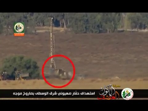 Gaza ATGM vs Israeli Army كتائب القسام تستهدف حفار شرق الوسطى _ شهاب