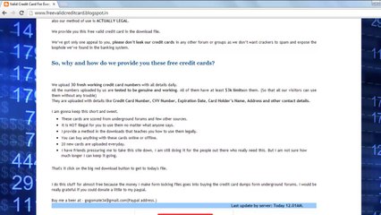 valid credit card numbers for free and with 2$ minimum amount