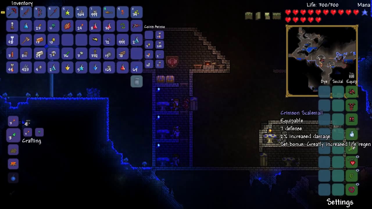 Terraria - Drow Elf Challenge! Completely Underground!