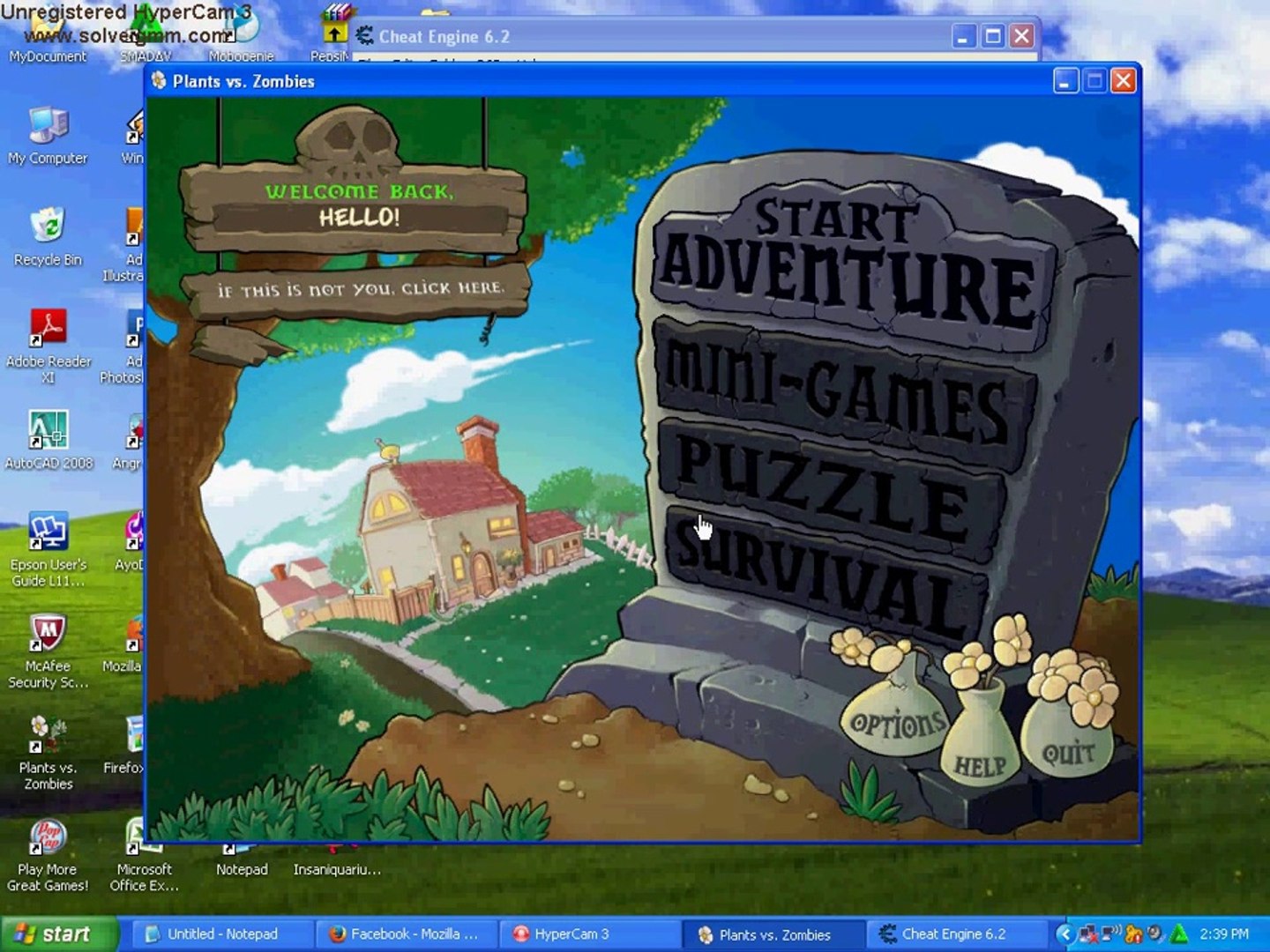 cheat plants vs zombies menggunakan cheat engine