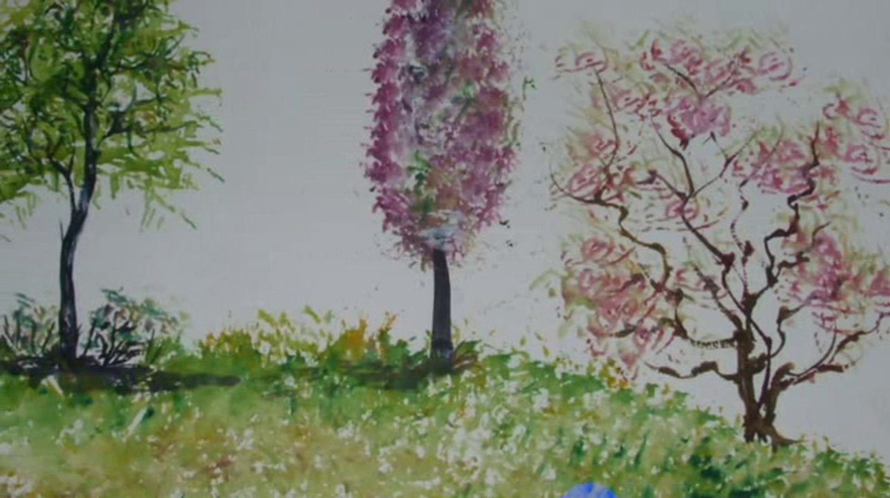 How to make vine design watercolor painting