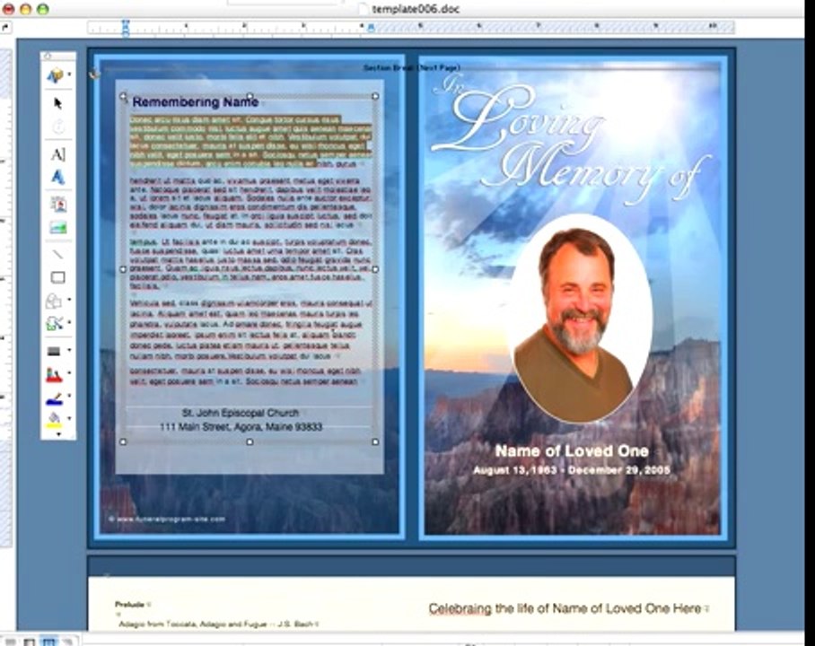 Simple Steps for Addition of Photo Oval Frame Funeral Templates in Microsoft Word