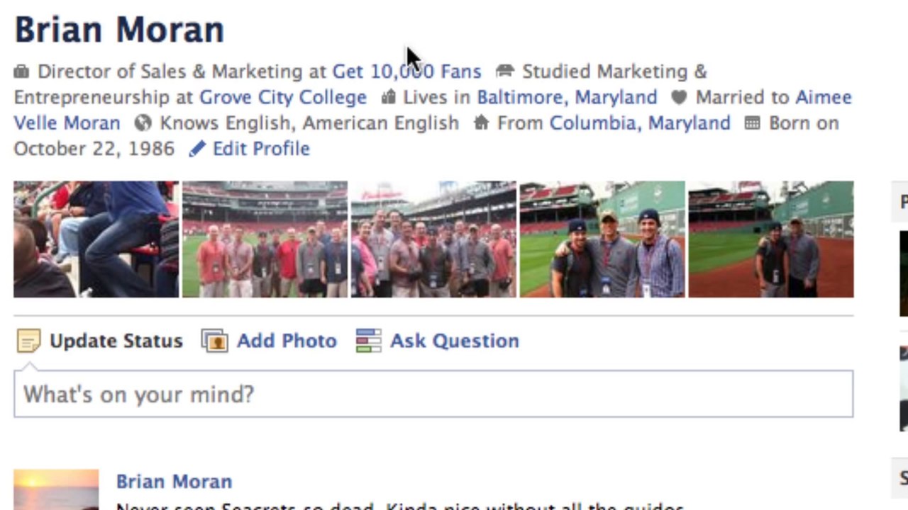 Facebook Traffic - Linking Your Profile to Your Page