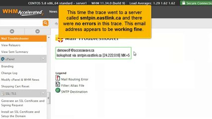 Using mail troubleshooter in WHM
