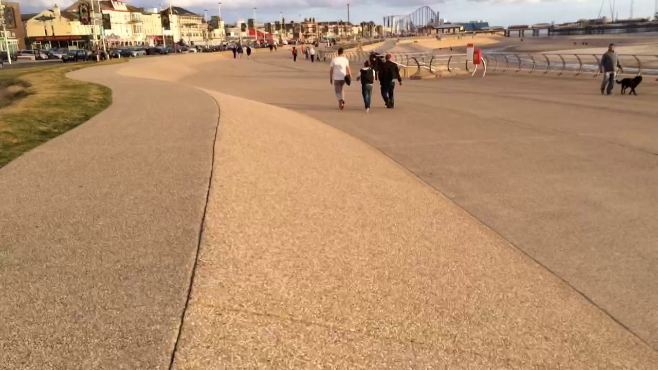 Walking on a slope in #Blackpool.