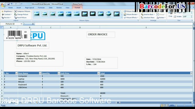 Save designed barcode using DRPU barcode program