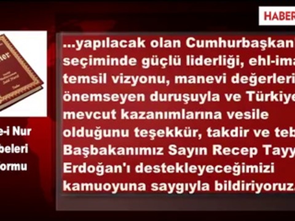 Risale i Nur Talebeleri Platformu Köşk Seçimde Erdoğan'ı Destekleyecek