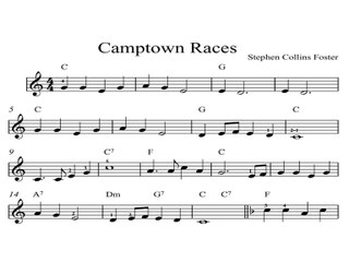 Camptown Races DIGITAL SHEET MUSIC Piano Organ & Keyboard: Book 4