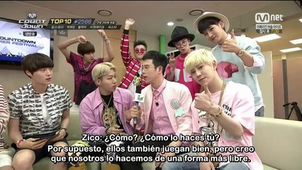 {7WannaB} 140731 BLOCK B vs B1A4 @ M!Countdown (Sub. Español)