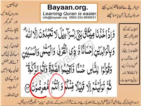002v83-84 verses baqarah mp4 Very Simple Listen, look & learn word by word urdu translation of Quran in the easiest possible method bayaan.Quran sheikh imran faiz eidt by anila imran faiz