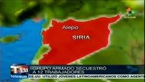 Siria: grupo armado secuestra a 12 trabajadores en Alepo