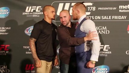 Conor MacGregor, Dustin Poirier Face Off at Press Event