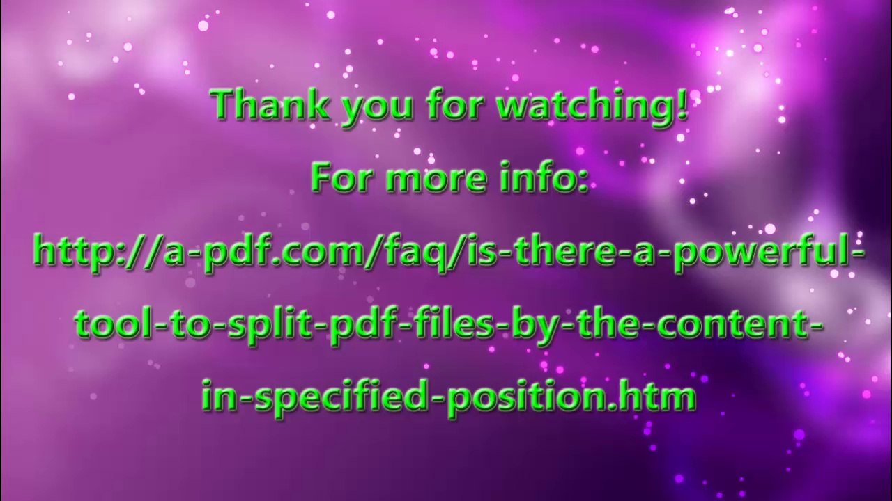 What kind of software can split PDF files by the content in specified position?