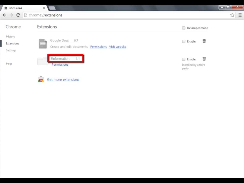 Enformation 1.1 Adware Removal Guide