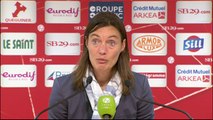 Conférence de presse Stade Brestois 29 - Clermont Foot (2-1) : Alex  DUPONT (SB29) - Corinne DIACRE (CF63) - 2014/2015
