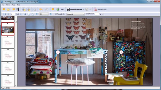 Cut PDF page to multiple pages by using A-PDF Page Cut