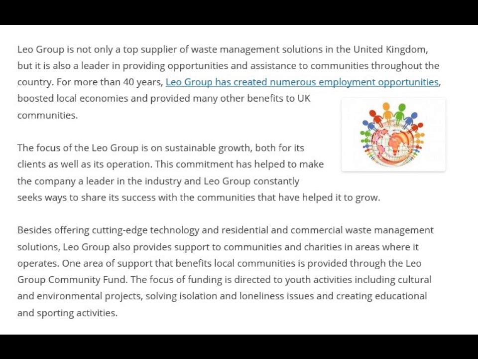 Corporate Social Responsibility a High Priority for Leo Group