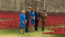 Royals plant poppies at WW1 Tower of London tribute