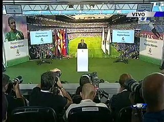 Florentino Pérez en la presentación de Keylor Navas