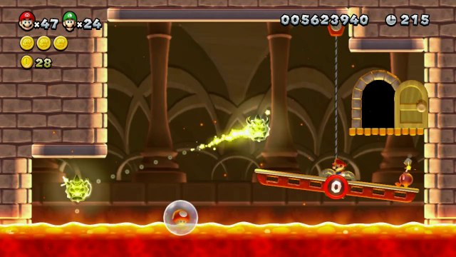 New Super Mario Bros. U - Château de Peach - 8-Château 1 : Ascenseur pour Bowser