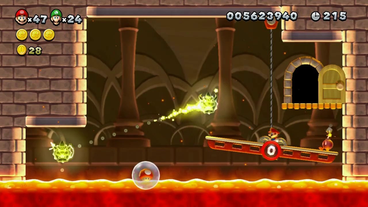 New Super Mario Bros. U - Château de Peach - 8-Château 1 : Ascenseur pour Bowser