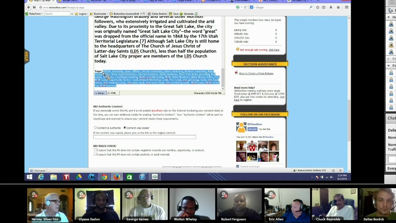 IBO Tool Box Dallas Bostick Live Training Direct Pay System DPS 8.05.14.1