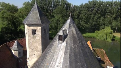 Le château d'Olhain vu du ciel