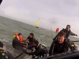 Sailboat Wipeout During High Speed Race