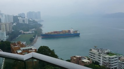 633-Foot Container Ship Runs Aground in Hong Kong