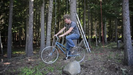 Man Builds Bicycle Powered Elevator